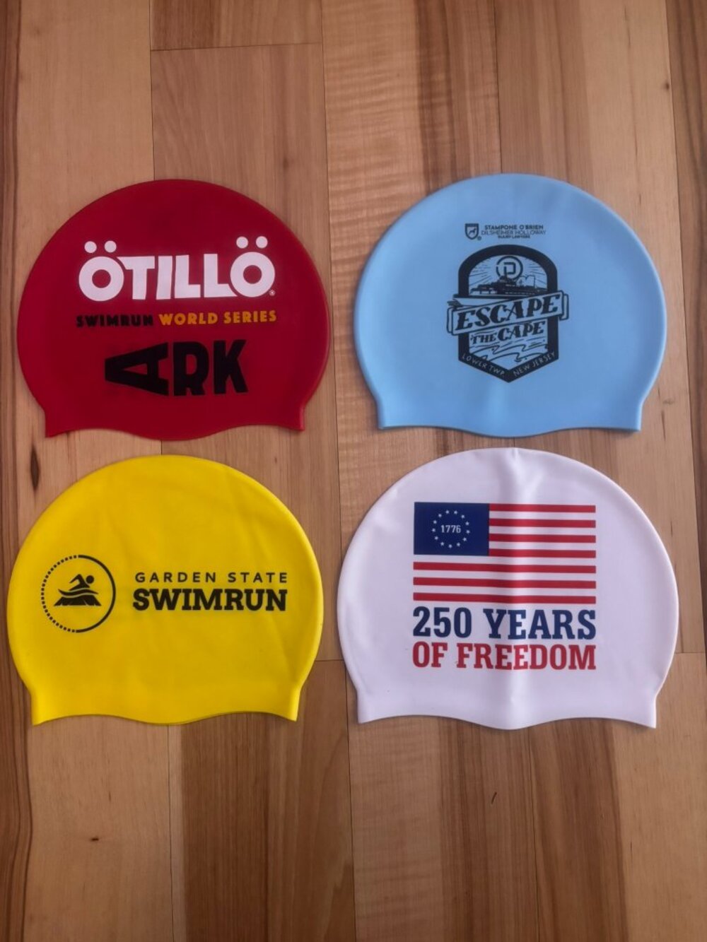 Silicone Swim Cap Bundle (4 Caps)